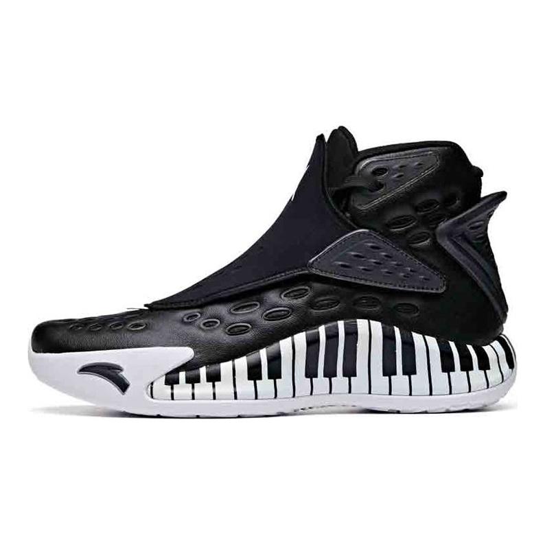 Anta KT5 Klasyczne Buty do Koszykówki High-Top Amortyzacja Wstrząsów Antypoślizgowe Męskie buty do koszykówki Czarno-Białe 11941101-13