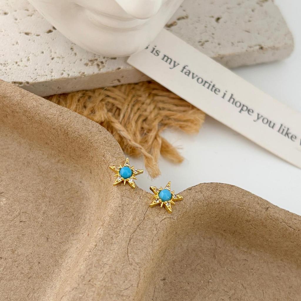 S925 Sterling Silver Star Stud Earrings with Zirconia – Simple, Versatile, and Exquisite Design