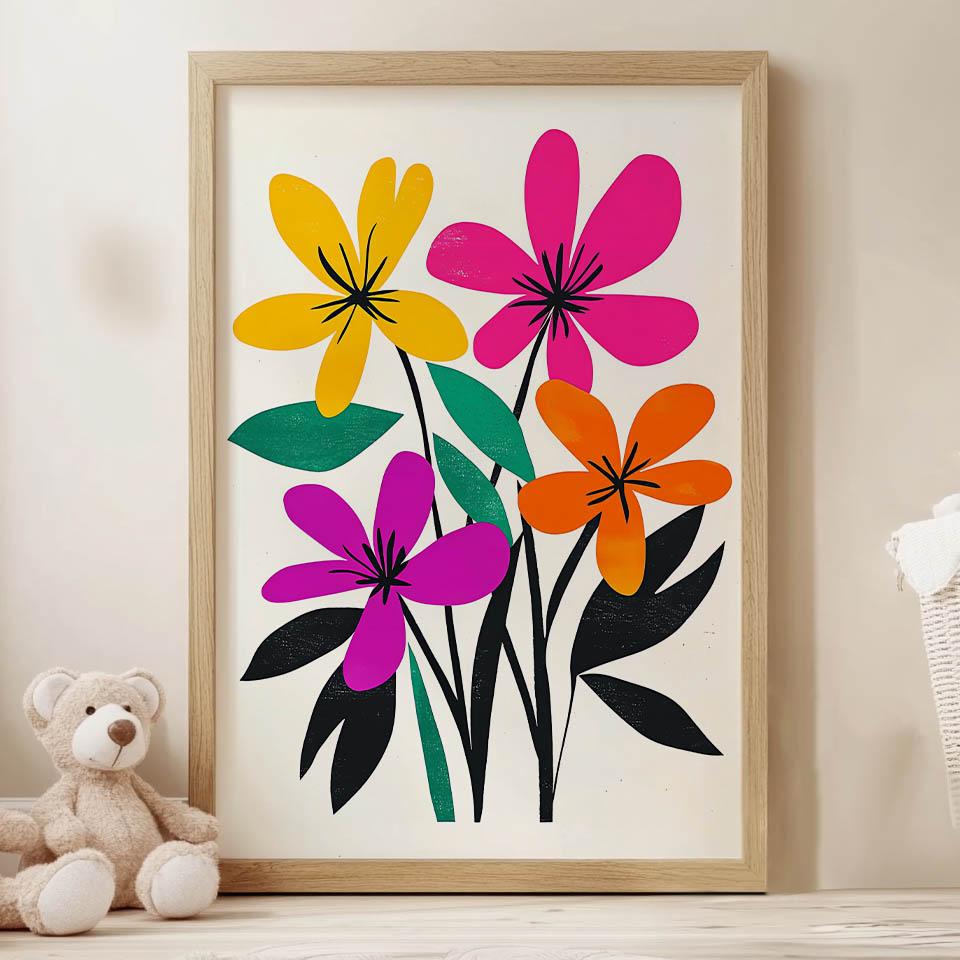 Plakat Kwiatowa Harmonia Plakat Kwiatowa Harmonia, 30X40 Cm, Bez Ramy, Płótno Premium Na Blejtramie