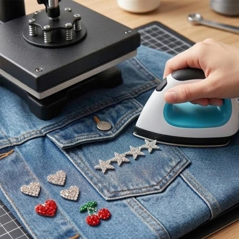 10Pcs Decorative Rhinestones Appliques Sparkling Iron On Rhinestones Patches For Handmade Garment Tshirts Jeans Jackets Bag Sewing Embellishment