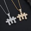 European and American Hip-hop Style Three-layer Cross Pendant Zircon Pendant Personalized HIPHOP Rap Tide Brand Jewelry