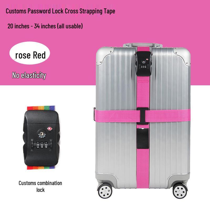 Explosion-Proof Customs Lock Luggage Straps: Reinforced Cross-Packing Straps for Tightening Checked Baggage.