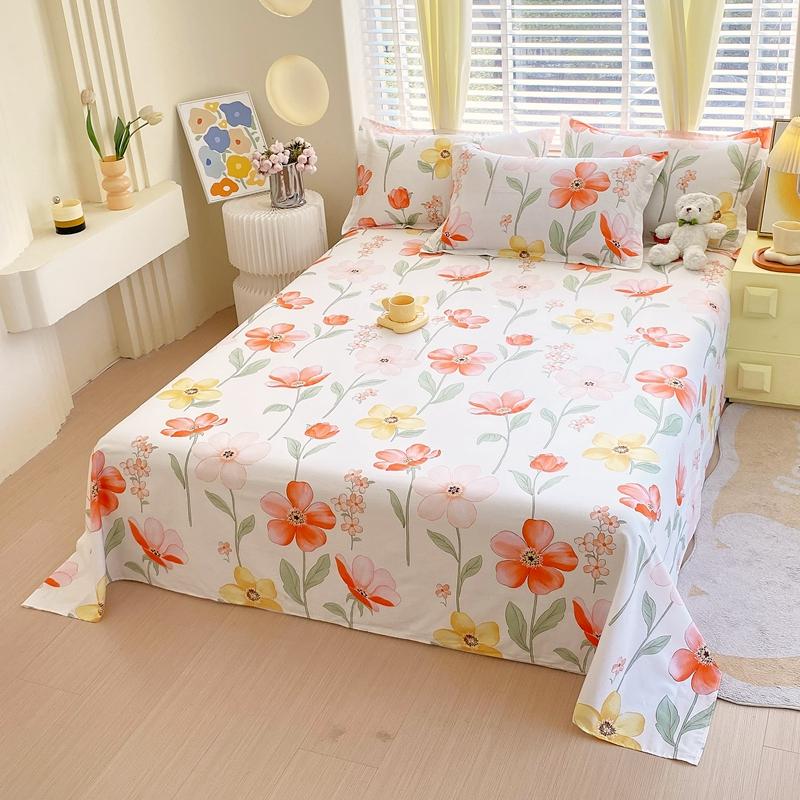 

Комплект простыней с прямым углом из хлопка с принтом, комплект из 3 предметов с наволочкой, покрывало большого размера, комплект постельного белья 160x230cm 3pcs