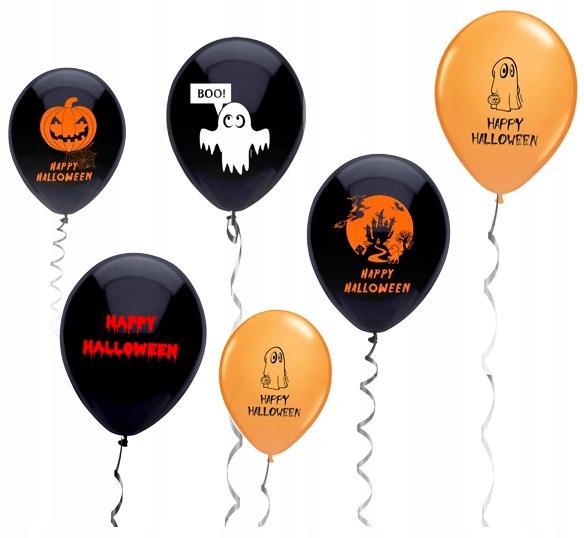 Zestaw Balonów Halloween Pomrańczowe Czarne 62Szt.