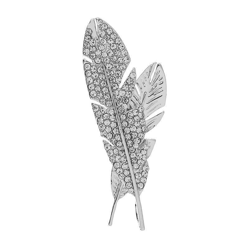 Men s Korean Style Feather Leaf Lapel Pin Brooch