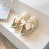 Children Casual Shoes with Bow-knot Simple Girls Unique Canvas Shoes Kids Sweet Sport Shoes Non-slip Round-toe 2024 Autumn New
