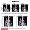 2pcs 2D flat printing Christmas Scene Curtain Happy Snowman Christmas Ornaments Fabric Without Electricity Family Party Use for