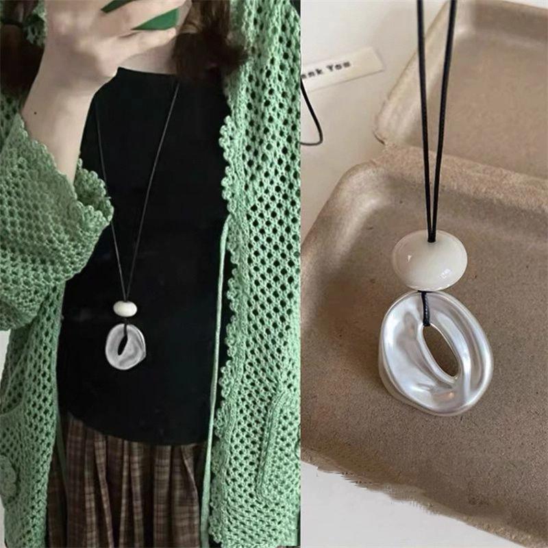 Korean Minimalist Geometric Pendant Long Necklace Women's Irregular Adjustable Versatile Fashion Accessories