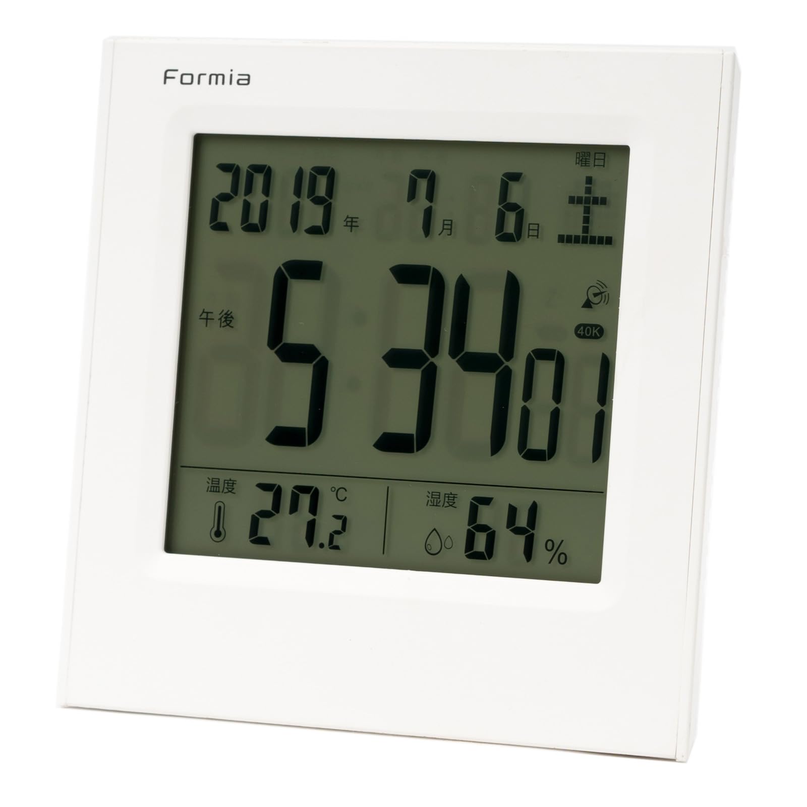 

Formia Radio Alarm Clock Stand Easy to See Thermometer Hygrometer Date Day of the Week Digital Hodogaya Electronic Sales White HT-009RC