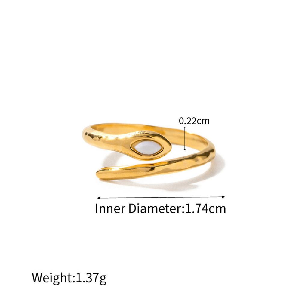 Retro Real Gold Plated 304 Stainless Steel Open Snake Animal Wrap Rings Unisex Party For Women Men Party Gifts, 1 Piece
