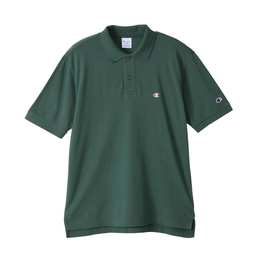 Champion Polo Short Jednobodové Polo s krátkým rukávem Mechové 2XL Košile, Rukáv, 100% Bavlna, Vyšívané, Logo, Košile, Základní, C3-Z358Z, Pánské, Zelená,