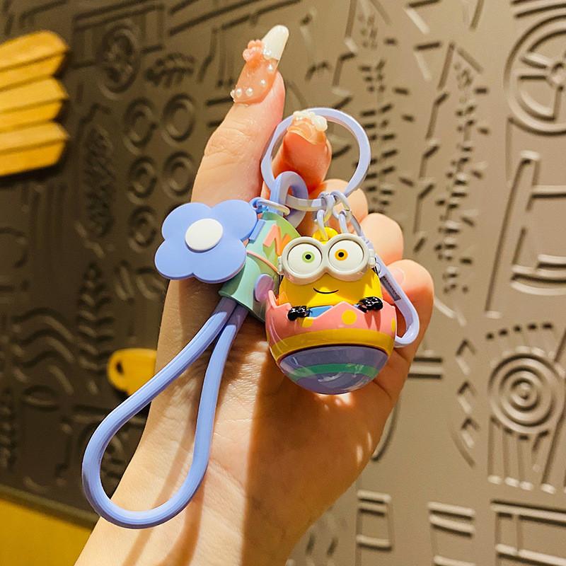 Adorable Cartoon Minion Keychain Silicone Accessory For Bags And Cars