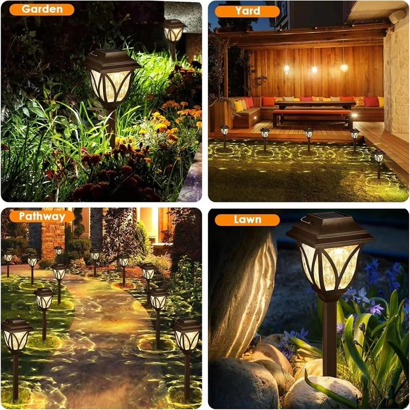 Solar Pathway Lights LED 2pack Outdoor Landscape Path Lamp Waterproof Solar Garden Lights for Yard Garden Walkway Patio Driveway