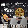 3d Photo Wallpaper Black Hand Painted Pizza Shop Wall Mural Restaurant Menu Dining Room Wall Paper Decor
