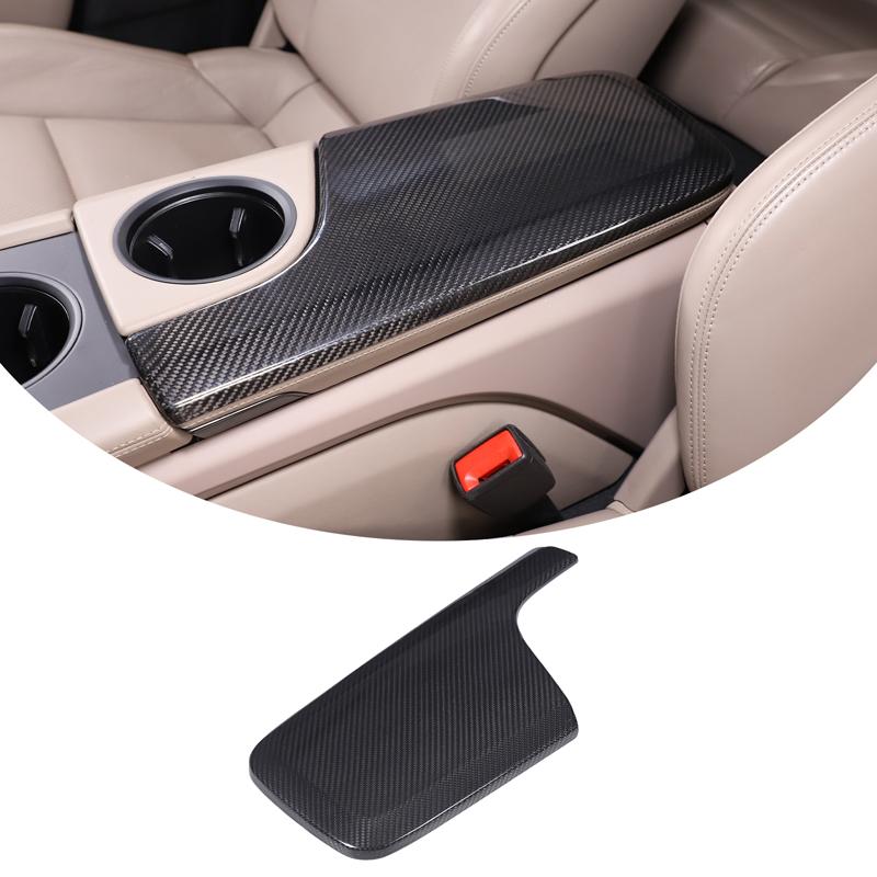 Real carbon fiber For Porsche Taycan 2019-2025 Car Center Console Armrest Box Protective Cover decorative Interior Accessories