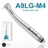 AiKO Series A9LG-M4/B2 Dental Self-generator LED Air Turbine Handpiece High Speed Quattro Spray Standard Head 2/4 Hole Dental Tool