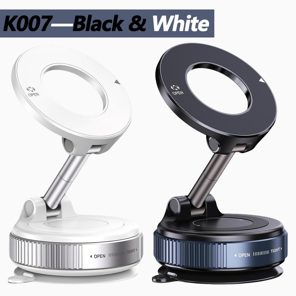 K007/K009 Strong Magnetic Car Phone Holder Foldable Design 360° Adjustable Vacuum Mount for Car/Desk/Bathroom/Universal Use