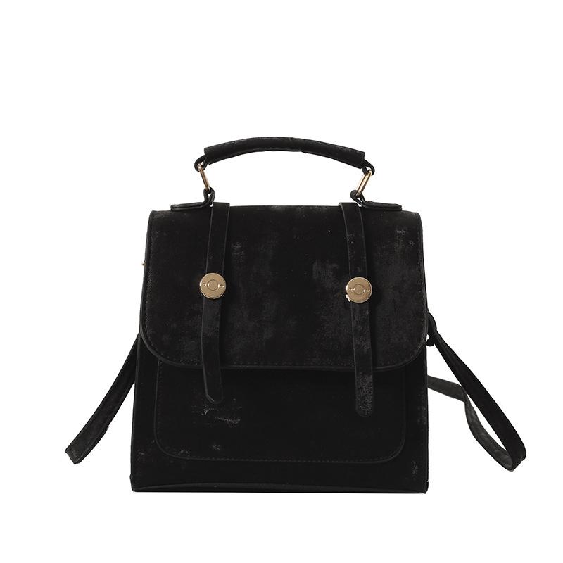 

Американский ретро-рюкзак с пряжкой через плечо из искусственной кожи, сумка в британском стиле для колледжа, универсальная ветровая сумка через плечо чёрный