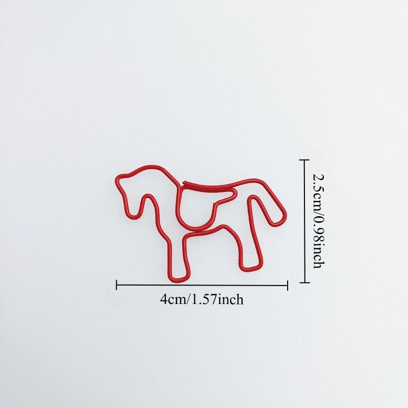 20pcs Colorful Horse Design Metal Paper Clips Creative Animal Shaped Bookmark Binder Clips for Teachers Office School Supplies