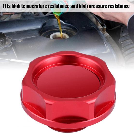 Acouto Automotive Replacement Oil Filler -Aluminium Alloy Oil Filler Cover Engine Fuel for Car (Red)