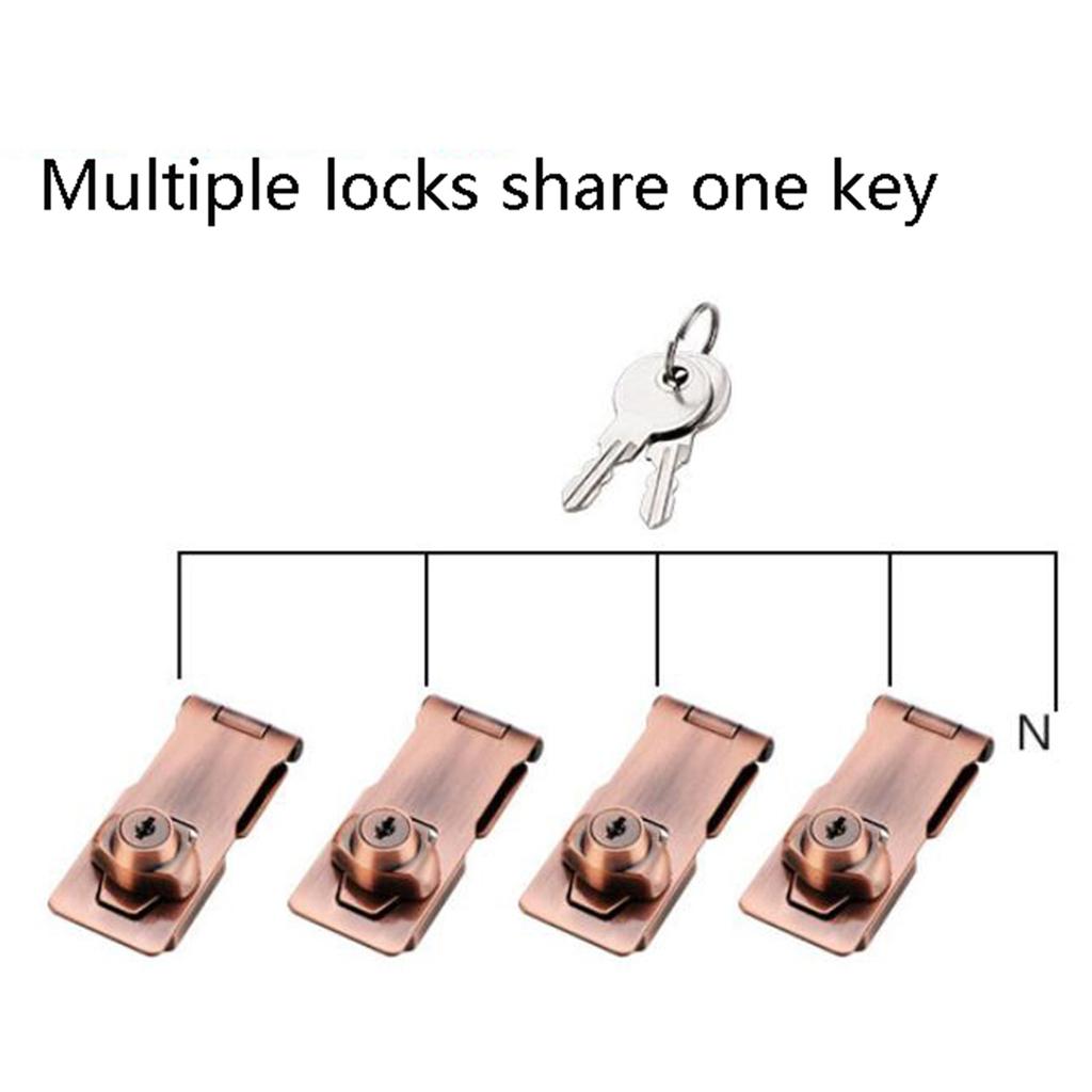 90 Degrees Rotation Knob Keyed Locking Hasp Double Door Cabinet Lock Twists Knob Keyed Locking Hasp Easy to Install