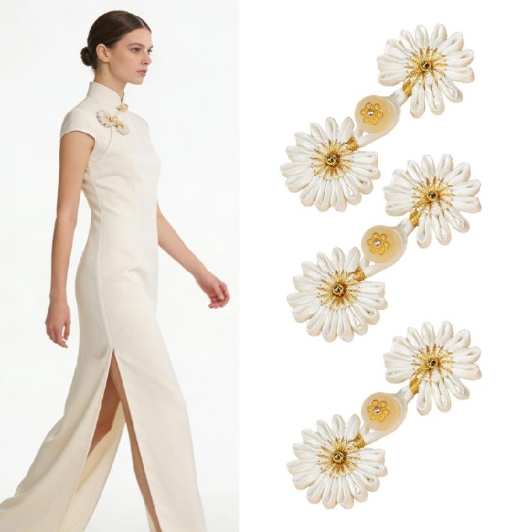 Squisito Bottone Nodo Orientale Fatto a Mano Bottoni da Cucito in Tessuto Chiusure Per Cheongsam Abiti da Sposa Cucito Artigianato