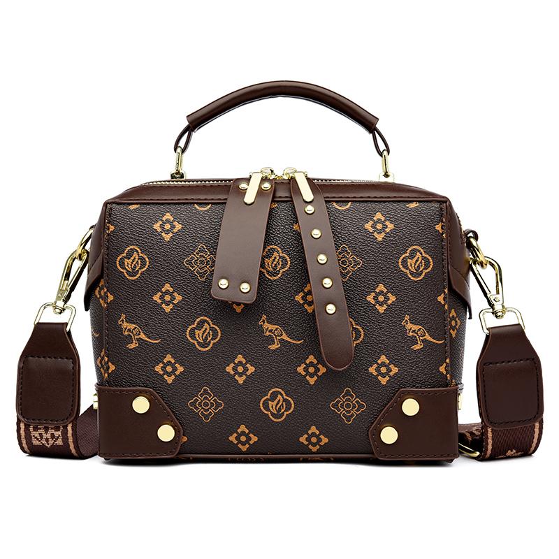 Retro Luxury Women Shoulder Bag PU Fashion Mini Boston Style Vintage Elegant Crossbody Handbag