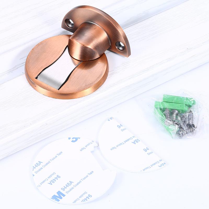Invisible Magnetic Door Stopper Stainless Steel Punch-free Windproof Mechanical Self-locking Door Stop Door Stopper
