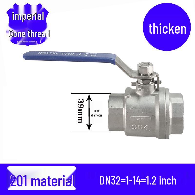 201/304 Stainless Steel Female Thread Ball Valve, Two-Piece, Available In 1/2", 3/4", 1", 2" (DN15-20)
