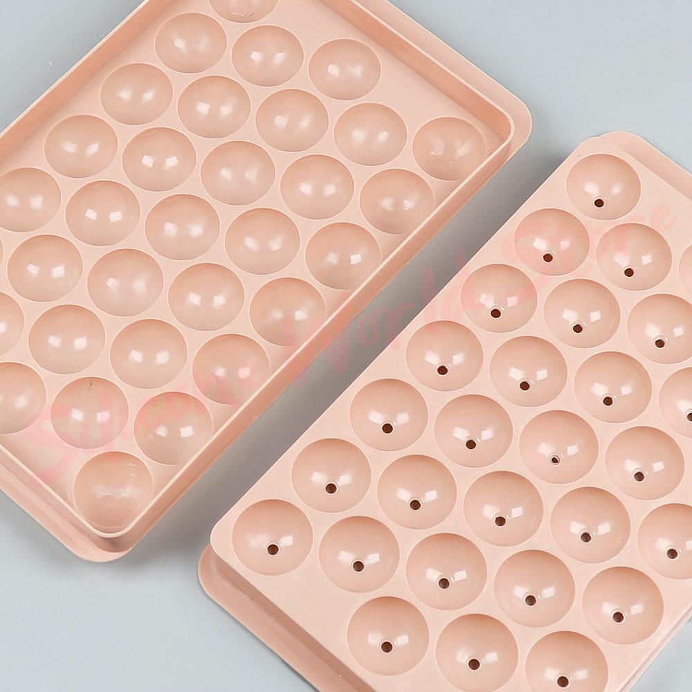 Silicone World DIY Ice Hockey Mold Round Diamond Shaped Ice Cube Molds With Lid Plastic Ice Making Box Ice Tray Kitchen Tools