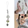 Lovely Phone Charm Colorful Beaded Keychain Acrylic Alloy Keyring Bag Accessory