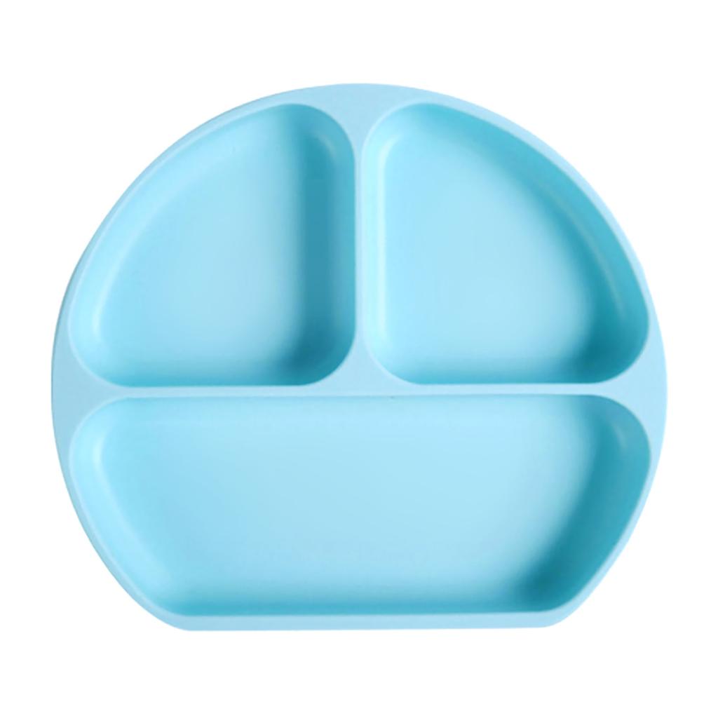 Silikon Babytallrikar Okrossbara Delade Sugkoppstallrik för Ris Frukt Snacks Barnstol Läger