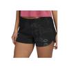 adidas Logo Print Elastic Waist Split Shorts Women Bottoms Black HZ6010
