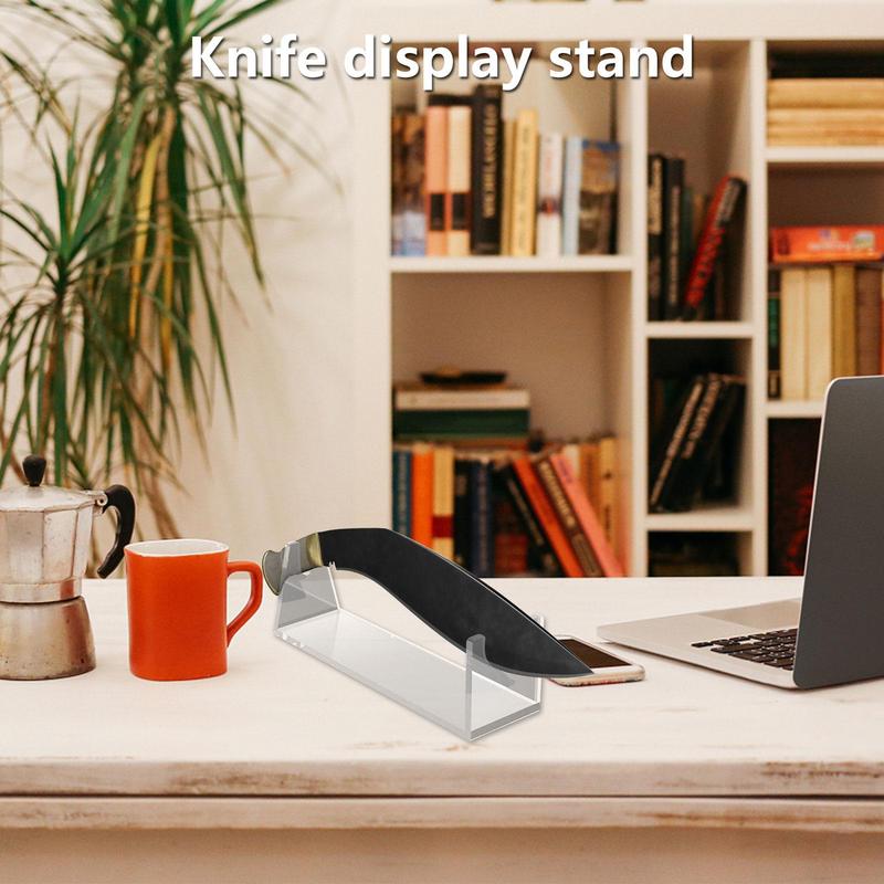 Acrylic Knife Display Stand Clear Holder Mini Easels For Coins Photos Medals Stones Cards Display Show Home Office Decoration