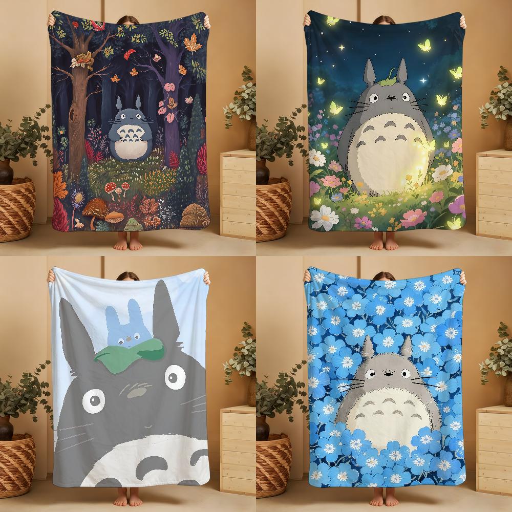 Classic Cartoon T-Totoro-S Cute Blanket Soft Warm Furry Throw Super Kids Toys Bed Sofa Car Cradle