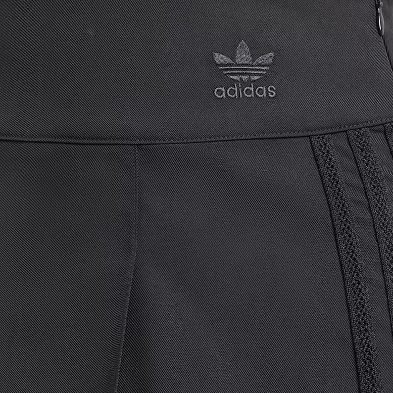Adidas Originals Pure Color Lace Trim Sporty Casual Mini Skirt Women Bottoms Black IZ5002
