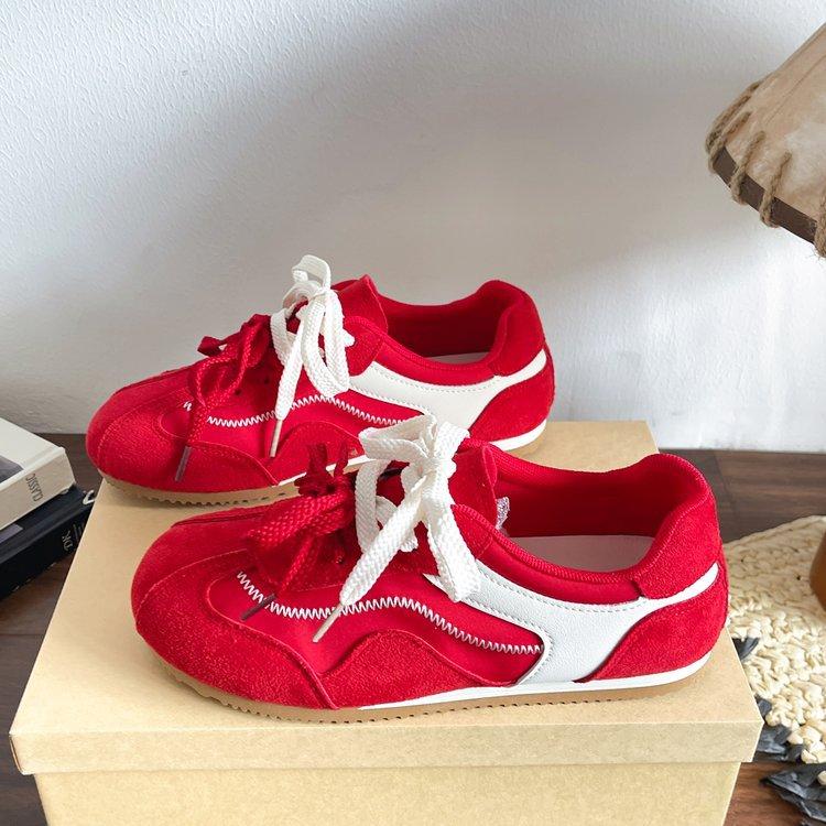 Aman Nord training shoes women's 2025 spring and summer new retro Internet celebrity explosion flat casual heightening sports shoes