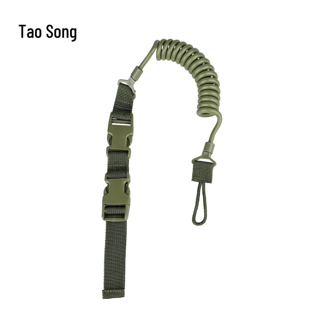 Retractable Tactical Keychain Lanyard - Elastic, Anti-Lost, Outdoor Safety Rope