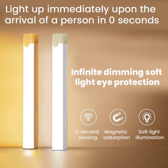 Motion Sensor LED Cabinet Light USB Rechargeable Magnetic Stick-on Lamp No Drilling Cabinet Light for Kitchen Wardrobe Stairs
