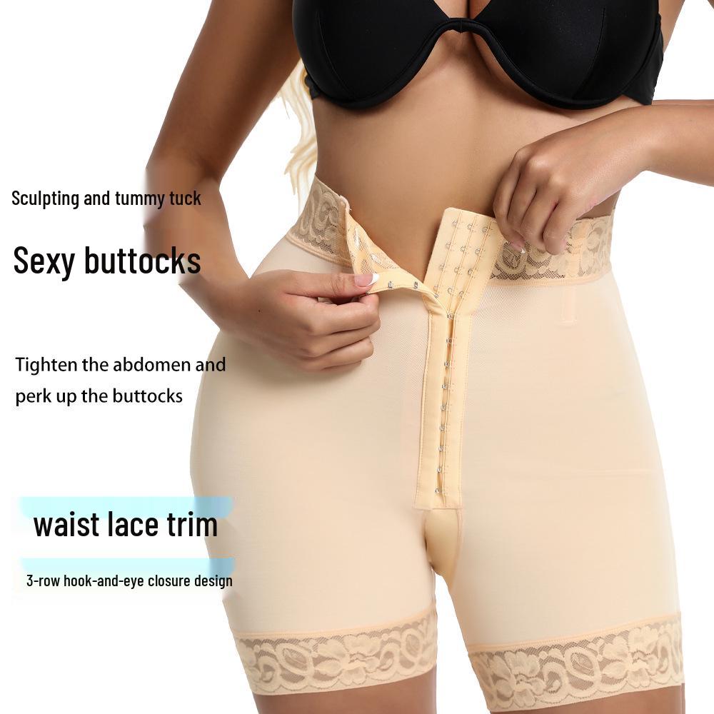 Cross-border Hip-lifting Abdomen-shaping High-waisted Lace Corset Shapewear Pants