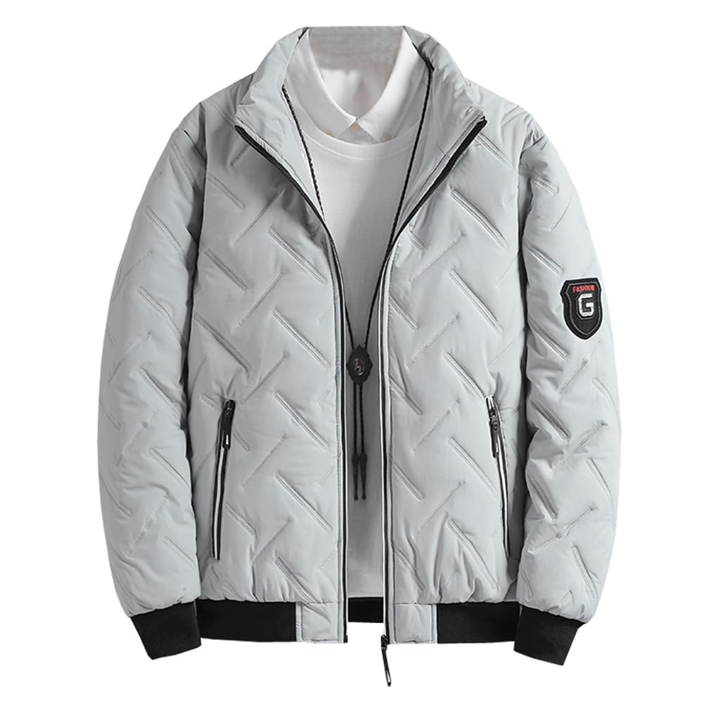 BUTMYJ Winter Padded Long Sleeve Down Plus Loose Men's Coat, Outerwear, Jacket, Sizes, Thick, Windproof, Warm, Fit, Casual, Lightweight, Autumn/Winter