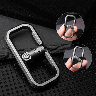 Titanium Alloy Carabiner Keychain Accessory – Edc Mini Rectangular Key Ring With Locking Switch- Lightweight, Durable