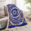 Blue Evil Eye Pattern Flannel Throw Blanket Soft Cozy Fleece For Home Office Sofa All Season Gift 150X200Cm 59X79In