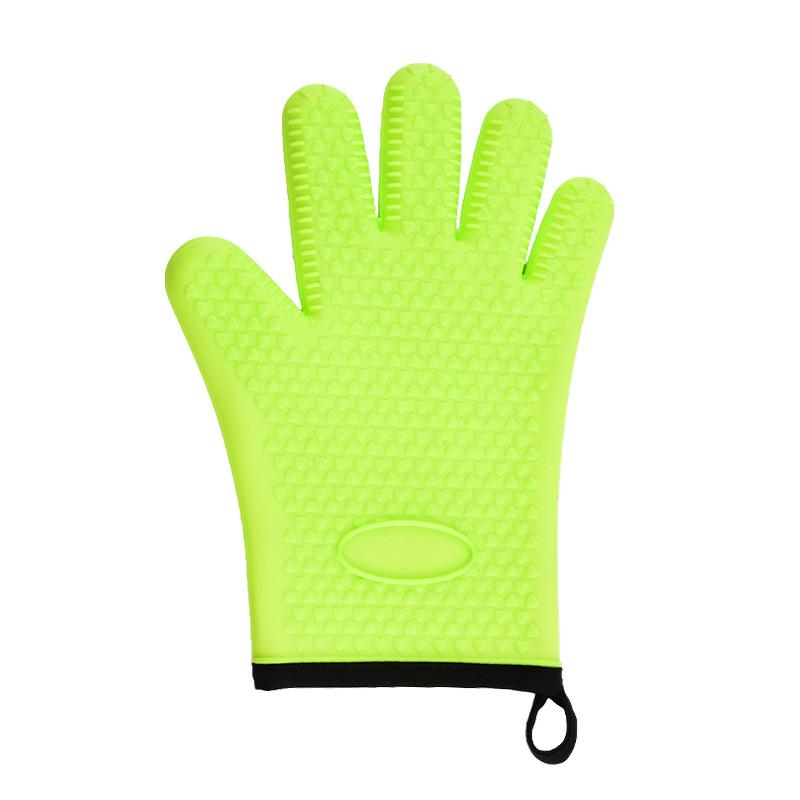 Heart-Shaped Silicone Insulated Oven Mitts: Cotton-Padded, Heat-Resistant, Five-Finger Design for Cooking and Baking.