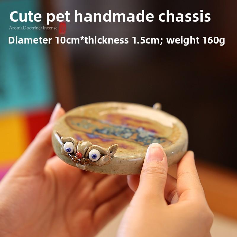 Jingdezhen Ceramic Dragon Incense Burner Creative Tea Pet Decor with Nine Sons Design for Backflow Incense