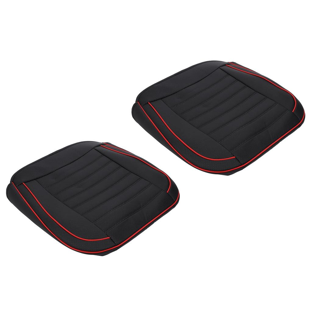 LUCKLINK Car Seat Synthetic Universal Set of Driver and Passenger Black and for Standard and Light Cars Covers, Waterproof, Leather, Fit,