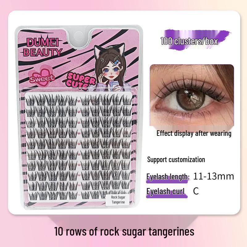 10-Row Autumn Leaf & Sunflower Faux Eyelashes - Flat, Glue-Free