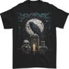 Gotisches Totenkopf und Krähe mit Bogen und Mond Herren T-Shirt 100% Baumwolle