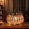 Glass Pumpkin Light Led Battery Operated Fall Thanksgiving Glass Pumpkin Fall Decor Holiday Autumn Harvest Figurine For