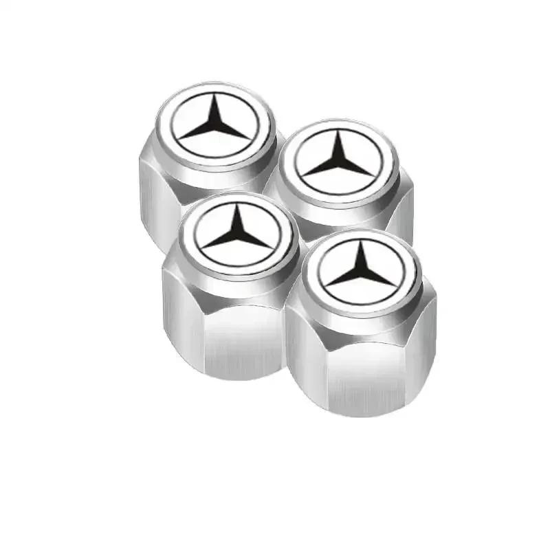 C200 E200 New 2025 For Mercedes Benz 4pcs Alloy Car Wheel Stem Air Valve Cap Tire Dust Cover Accessory For Mercedes Benz W222 W2